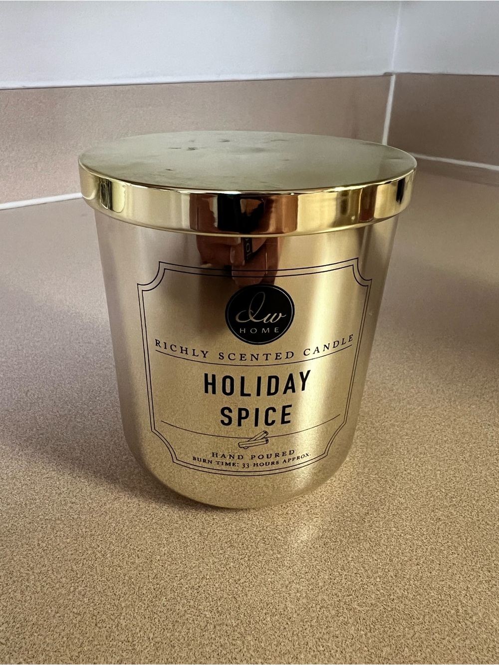 DW Home Holiday Spice Metallic Gold Scented Candle